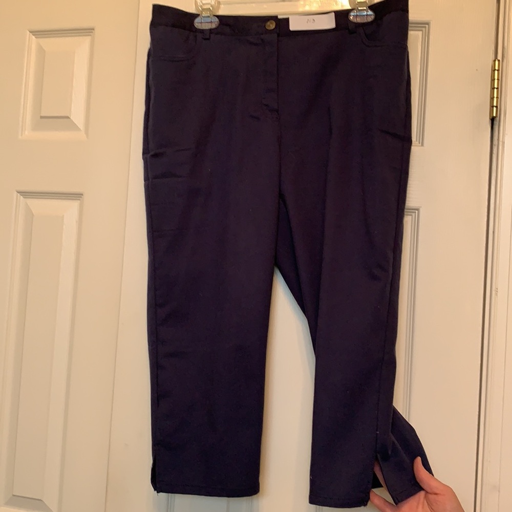 Ruby Rd Navy Blue Crop Pant